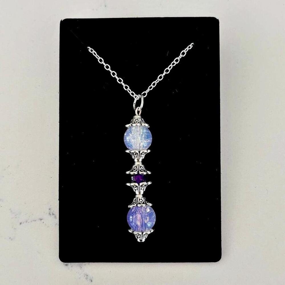 Purple and silver necklace